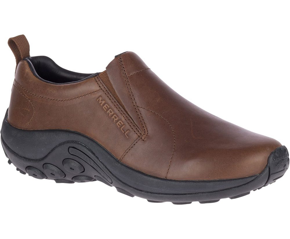 Merrell Slip Ons Męskie Brązowe - Jungle Moc Skórzane 2 - 814267-QAF